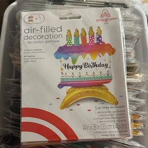 Happy Birthday Air-Filled Decoration - Multicolor